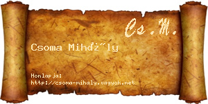 Csoma Mihály névjegykártya